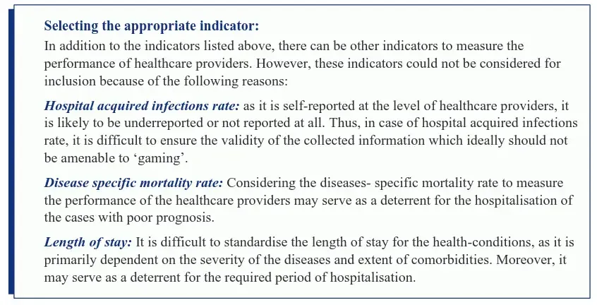 A section on rationality of choosing indicators