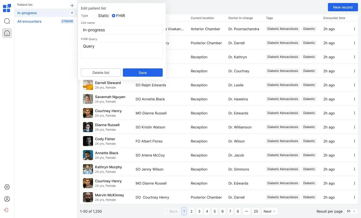 Creating new FHIR list