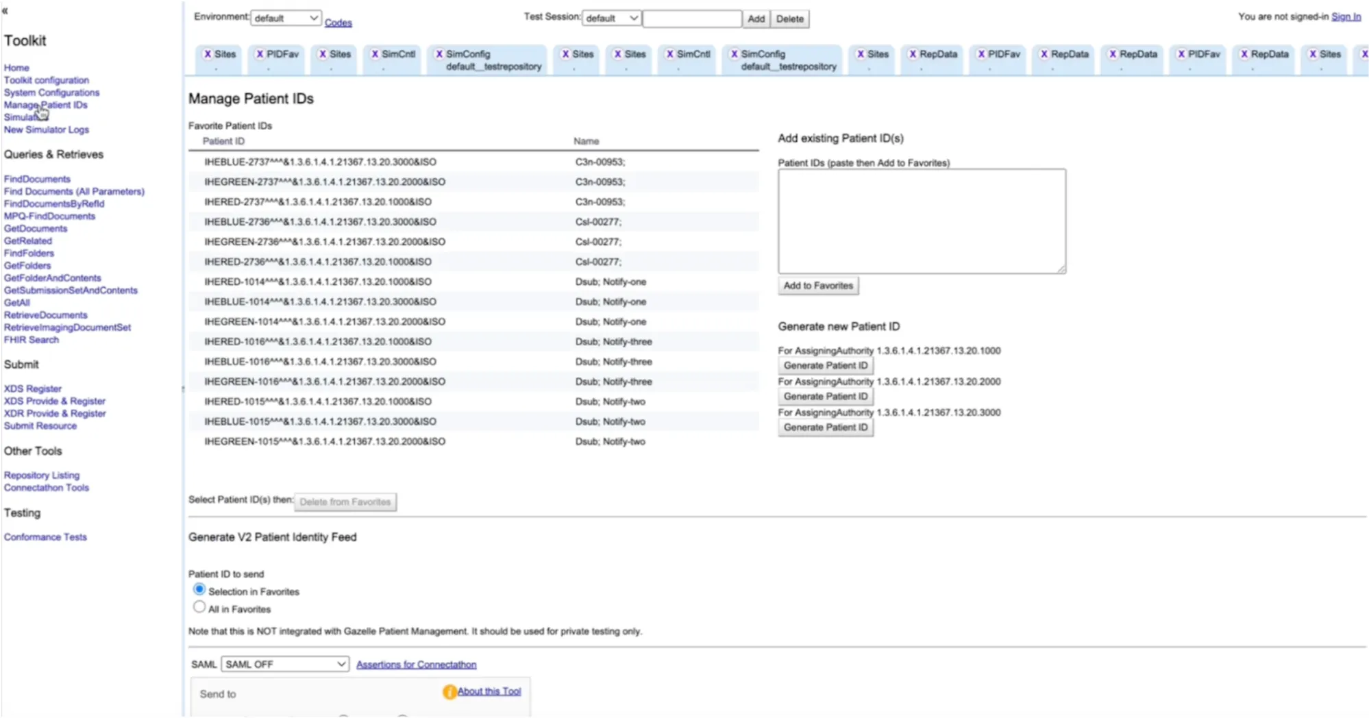 Patient IDs Tab
