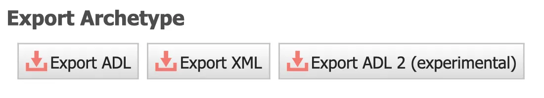 Export Archetype options